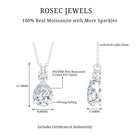 Certified Moissanite Teardrop Pendant Necklace D-VS1 - Rosec Jewels