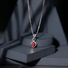 Lab Grown Ruby Infinity Heart Necklace With Chain AAAA - Rosec Jewels