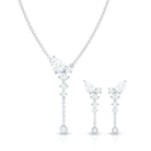 Certified Moissanite Bridal Necklace and Earrings Set D-VS1 - Rosec Jewels