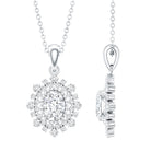 Vintage Style Oval Moissanite Bridal Necklace With Chain D-VS1 - Rosec Jewels