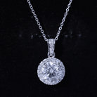 Certified 2 Carat Lab Grown Diamond Halo Pendant Necklace Lab - ( EF-VS ) - Rosec Jewels