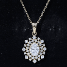 5X7MM Oval Lab Diamond Double Halo Bridal Pendant Lab - ( EF-VS ) - Rosec Jewels