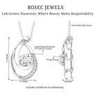0.9 Carat Round Lab Grown Diamond Teardrop Necklace for Women Lab - ( EF-VS ) - Rosec Jewels