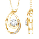 0.9 Carat Round Lab Grown Diamond Teardrop Necklace for Women Lab - ( EF-VS ) - Rosec Jewels