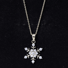 Lab Grown Diamond Christmas Snowflake Necklace Lab - ( EF-VS ) - Rosec Jewels