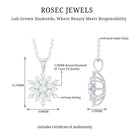 Rosec Jewels-Certified Lab Grown Diamond Snowflake Necklace For Women