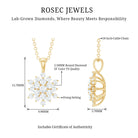 Rosec Jewels-Certified Lab Grown Diamond Snowflake Necklace For Women