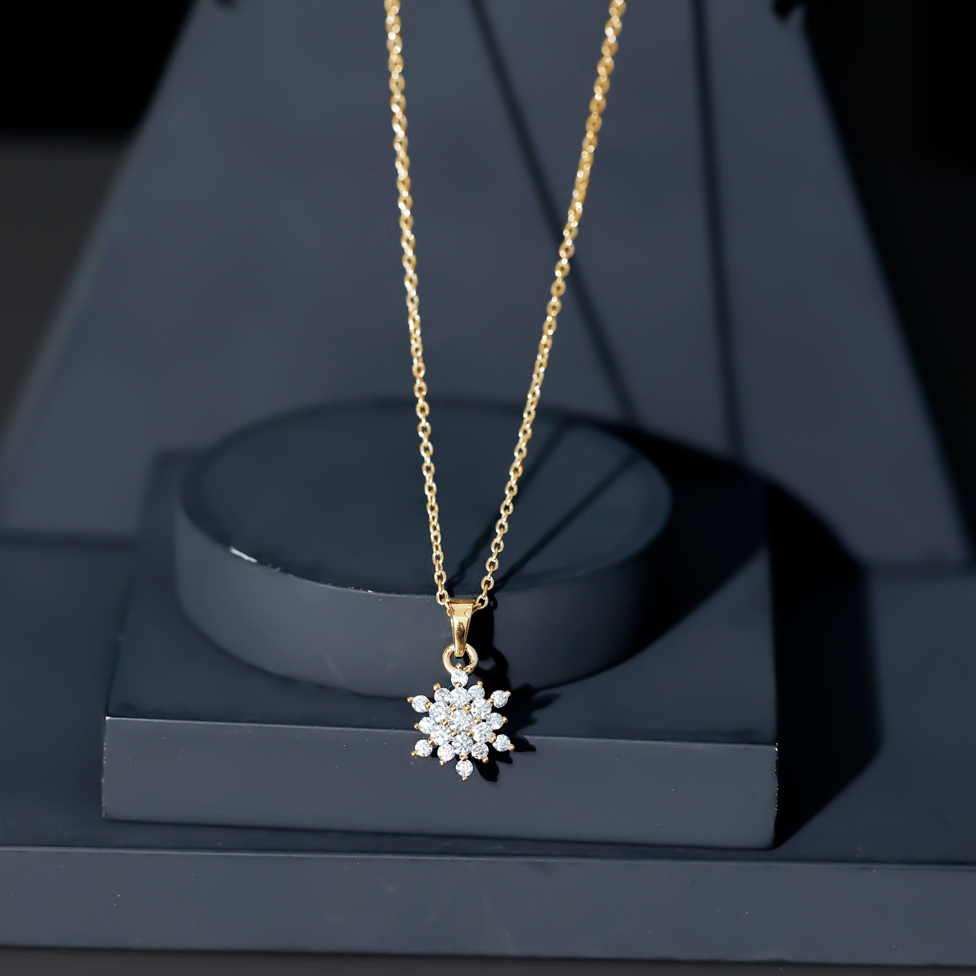 Rosec Jewels-Certified Lab Grown Diamond Snowflake Necklace For Women