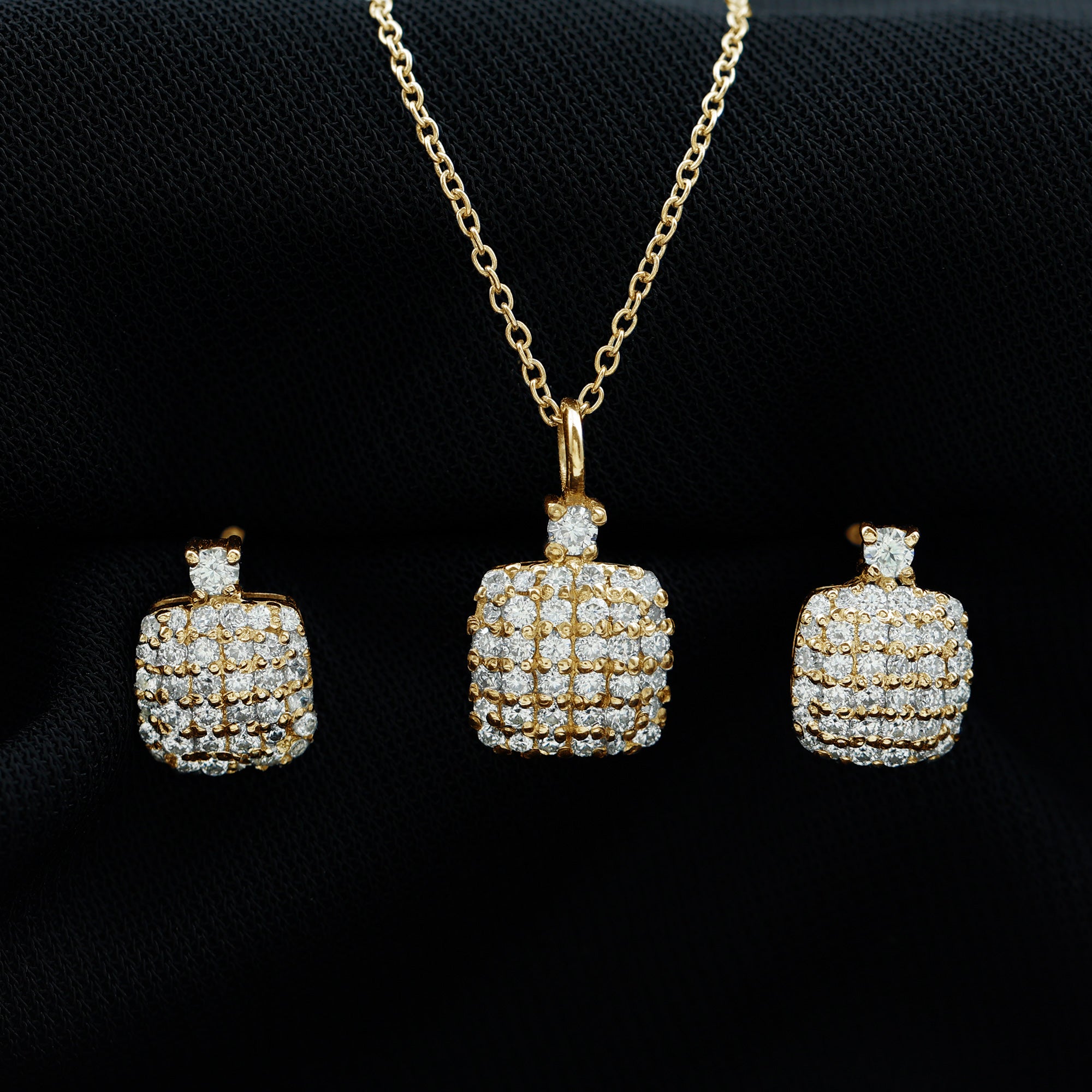 Rosec Jewels-Certified Lab Grown Diamond Bridal Necklace Earring Set
