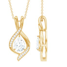 Rosec Jewels-Lab Grown Diamond Teardrop Bridal Wedding Necklace