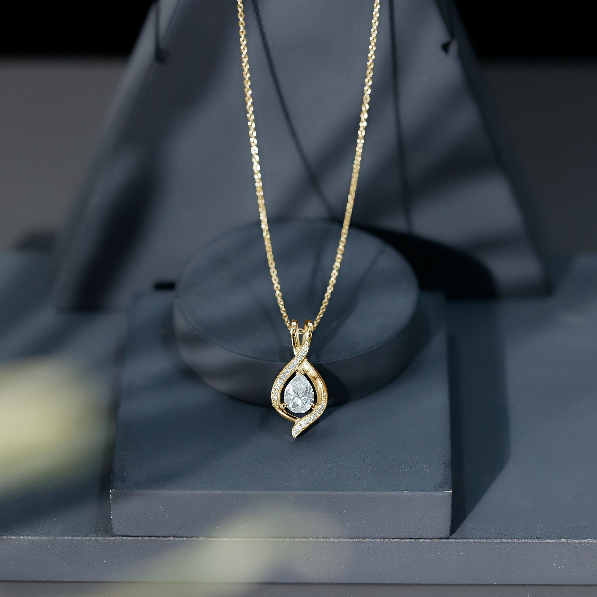 Rosec Jewels-Lab Grown Diamond Teardrop Bridal Wedding Necklace