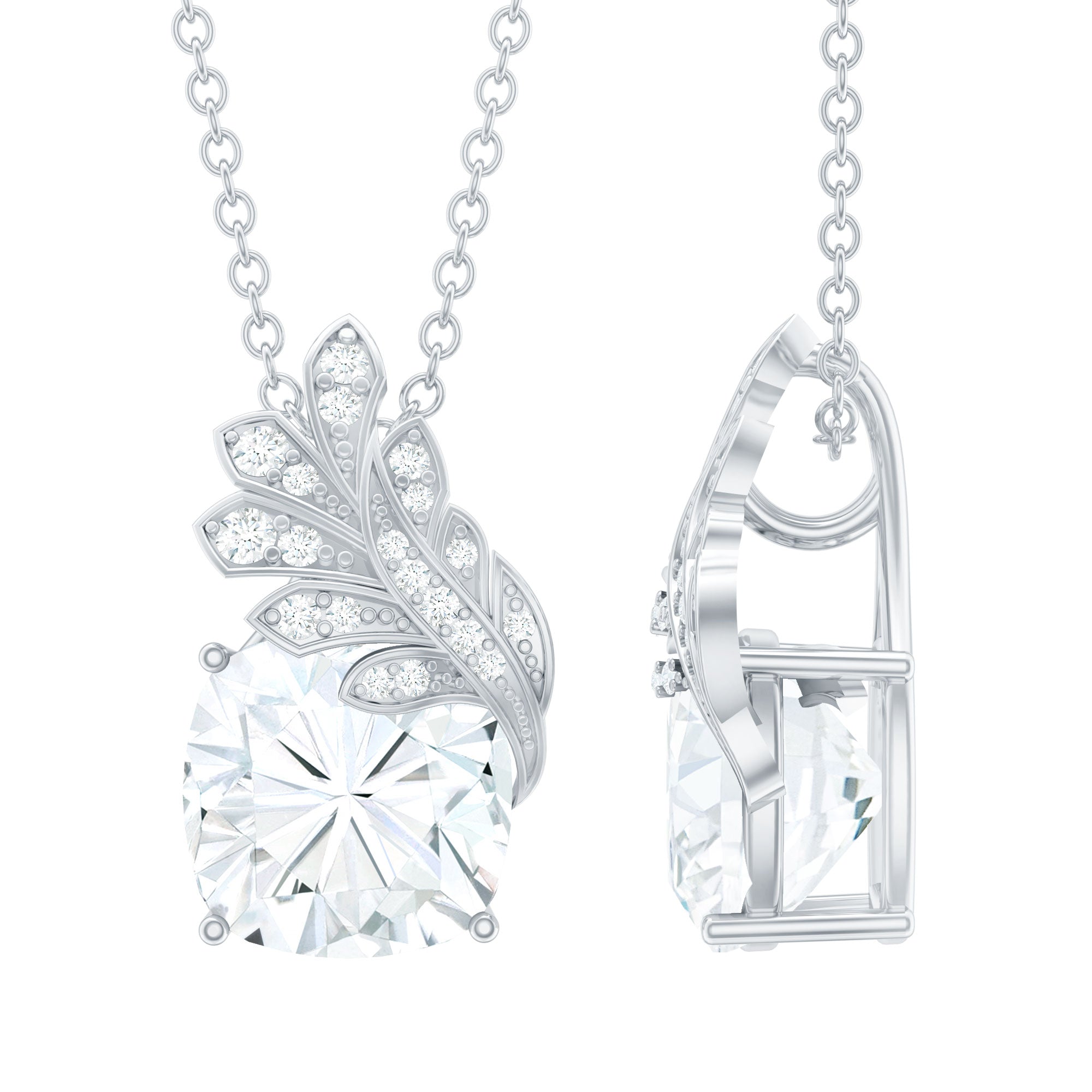 Nature Inspired Moissanite Designer Necklace for Wedding