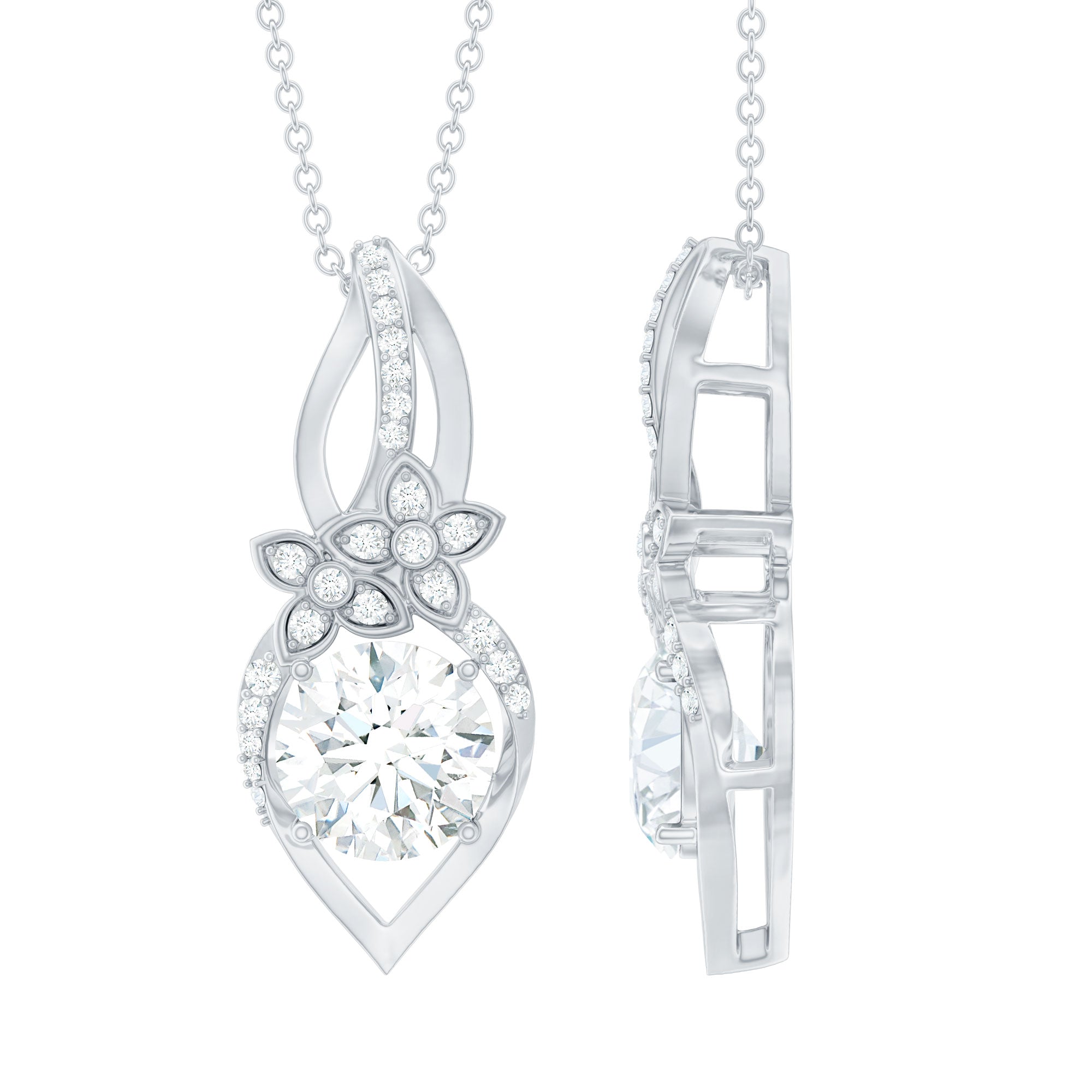 Certified Moissanite Designer Bridal Necklace For Wedding