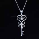 Vintage Inspired Cubic Zirconia Key Necklace with Certificate AAAA - Rosec Jewels