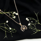 Bezel Set Citrine Lotus Flower Necklace With Chain AAA - Rosec Jewels