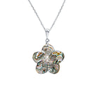 Rosec Jewels-Natural Mother of Pearl Flower Pendant Necklace with Silver Chain