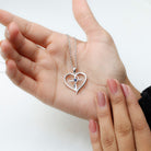 Natural Blue Sapphire Cross Heart Necklace for Women AAA - Rosec Jewels