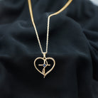 Natural Blue Sapphire Cross Heart Necklace for Women AAA - Rosec Jewels