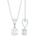 Round Brilliant Cut 5 MM Lab Diamond Solitaire Necklace for Women Lab - ( EF-VS ) - Rosec Jewels