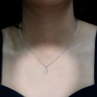 6X5 MM Lab Grown Diamond Teardrop Pendant Necklace Lab - ( EF-VS ) - Rosec Jewels