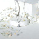6X5 MM Lab Grown Diamond Teardrop Pendant Necklace Lab - ( EF-VS ) - Rosec Jewels