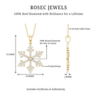 Genuine Diamond Snowflake Pendant for Women Natural - ( HI-SI ) - Rosec Jewels