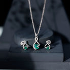 Natural Emerald and Diamond Wedding Jewelry Set AAA - Rosec Jewels