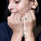 Certified Lab Grown Emerald Moissanite Bridal Jewelry Set AAAA - Rosec Jewels
