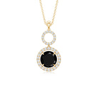 Real 2.6 Carat Black Spinel Drop Pendant Necklace with Diamond AAA - Rosec Jewels