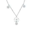 Rosec Jewels-Certified Cubic Zirconia Flower Station Necklace with Silver Chain