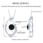 Certified Lab Grown Black and White Diamond Teardrop Necklace AAAA ( Synthetic ) - Rosec Jewels