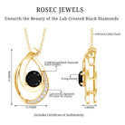 Certified Lab Grown Black and White Diamond Teardrop Necklace AAAA ( Synthetic ) - Rosec Jewels
