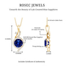 Certified Lab Grown Blue Sapphire Pendant Necklace With Diamonds AAAA - Rosec Jewels