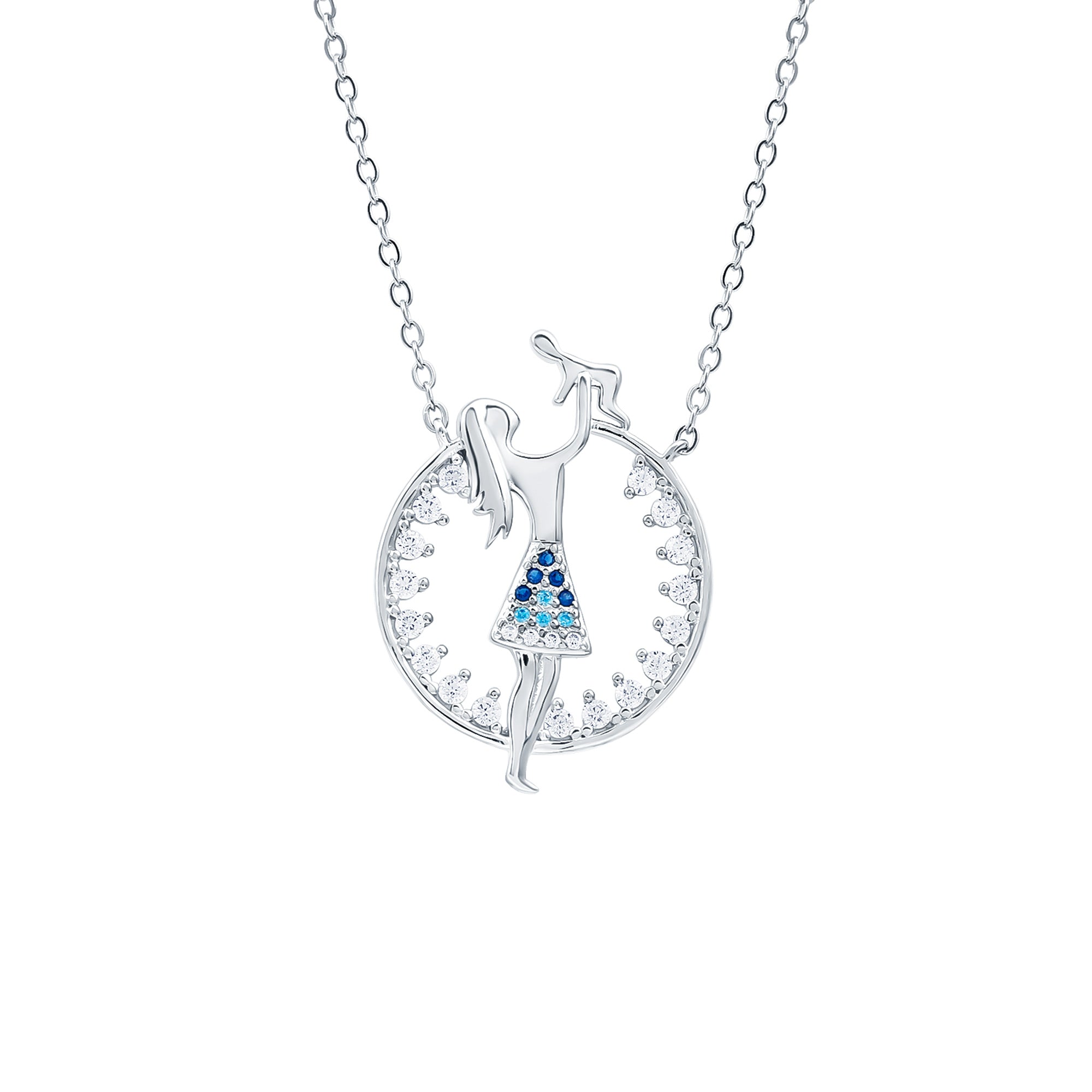 Rosec Jewels-Multi Gemstone New Mom Necklace in Sterling Silver