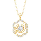 Flower Pendant Necklace with Lab Grown Diamond Lab - ( EF-VS ) - Rosec Jewels