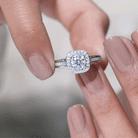 Classic Moissanite Halo Engagement Ring with Certificate D-VS1 - Rosec Jewels