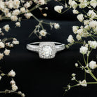 Classic Moissanite Halo Engagement Ring with Certificate D-VS1 - Rosec Jewels