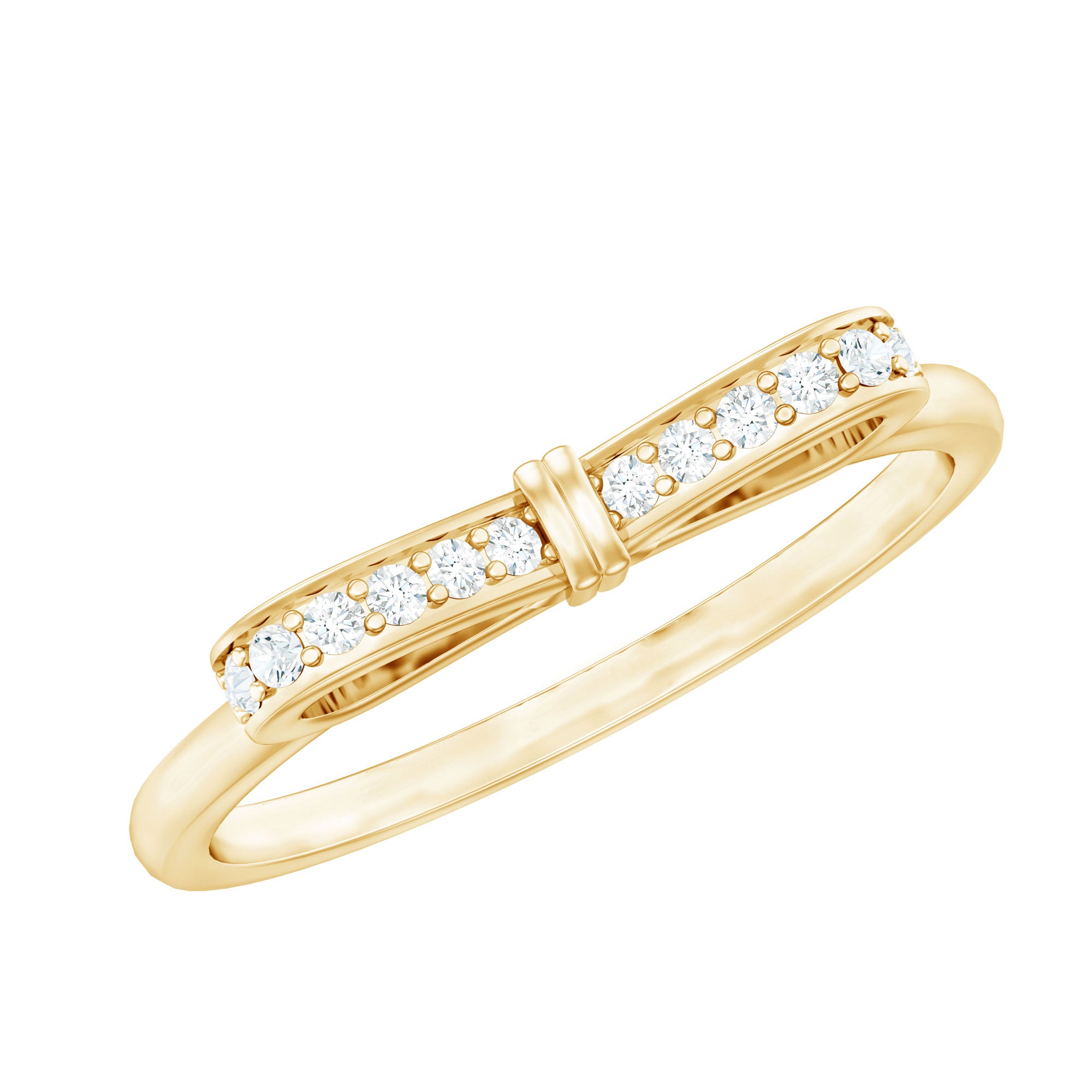 Rosec Jewels-Natural Diamond Bow Promise Ring for Women