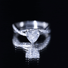 Heart Shape Moissanite Crossover Engagement Ring for Her D-VS1 - Rosec Jewels