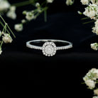Brilliant Cut Diamond Engagement Ring in Illusion Setting Natural - ( HI-SI ) - Rosec Jewels