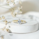 Oval Moissanite Solitaire Engagement Ring in Claw Setting D-VS1 - Rosec Jewels