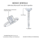 Rosec Jewels-Octagon Moissanite Solitaire Engagement Ring with Side Stones