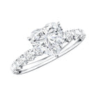 Heart Shape Moissanite Solitaire Engagement Ring With Side Stones D-VS1 - Rosec Jewels