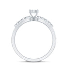 Diamond Designer Engagement Ring with Side Stones Natural - ( HI-SI ) - Rosec Jewels
