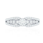 Diamond Designer Engagement Ring with Side Stones Natural - ( HI-SI ) - Rosec Jewels