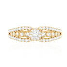 Diamond Designer Engagement Ring with Side Stones Natural - ( HI-SI ) - Rosec Jewels