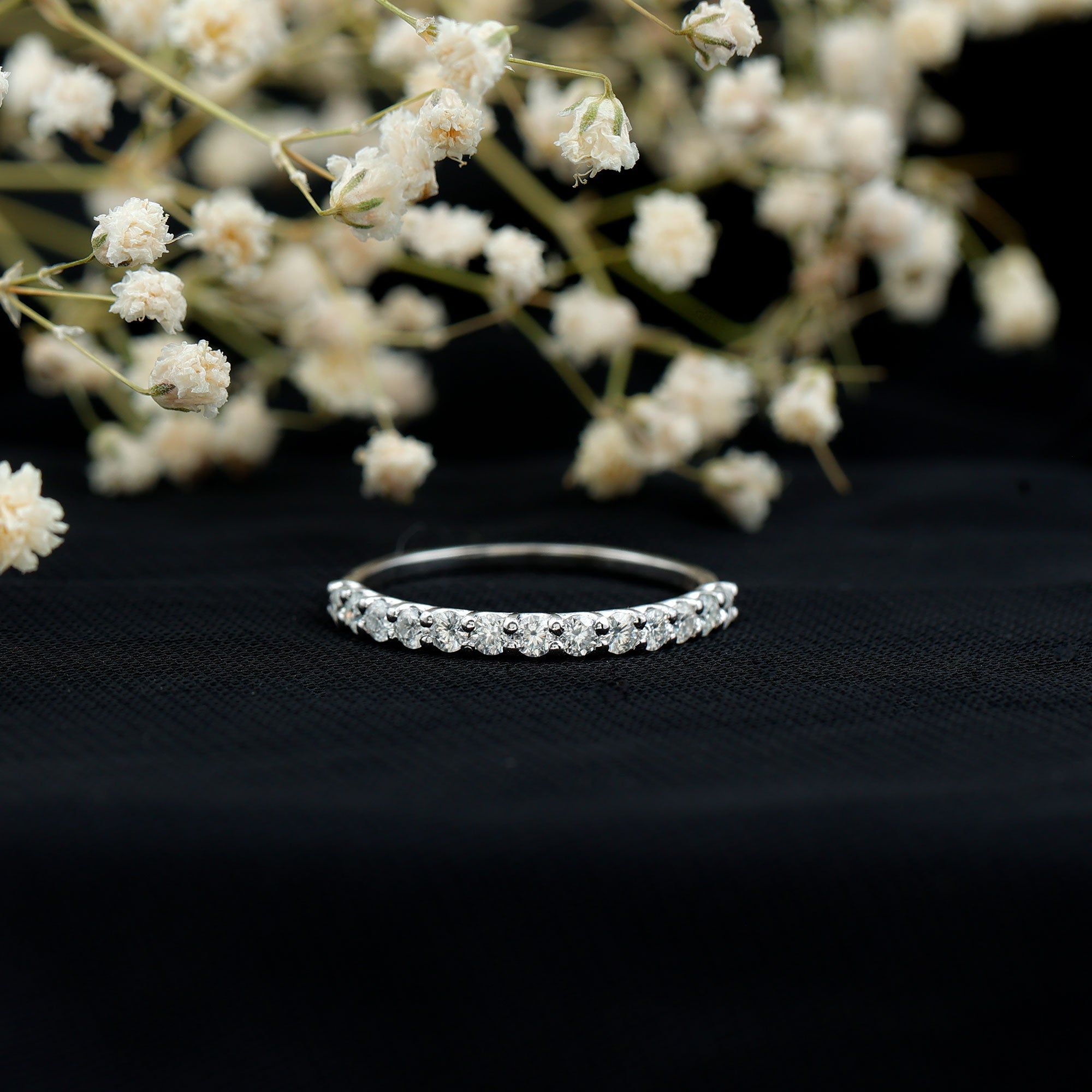 Rosec Jewels-Round Cut Diamond Stackable Eternity Band