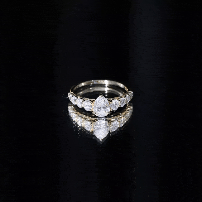Rosec Jewels-Perfect Pear Engagement Ring with Moissanite