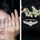 Perfect Pear Engagement Ring with Moissanite D-VS1 - Rosec Jewels