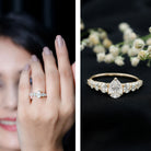 Perfect Pear Engagement Ring with Moissanite D-VS1 - Rosec Jewels